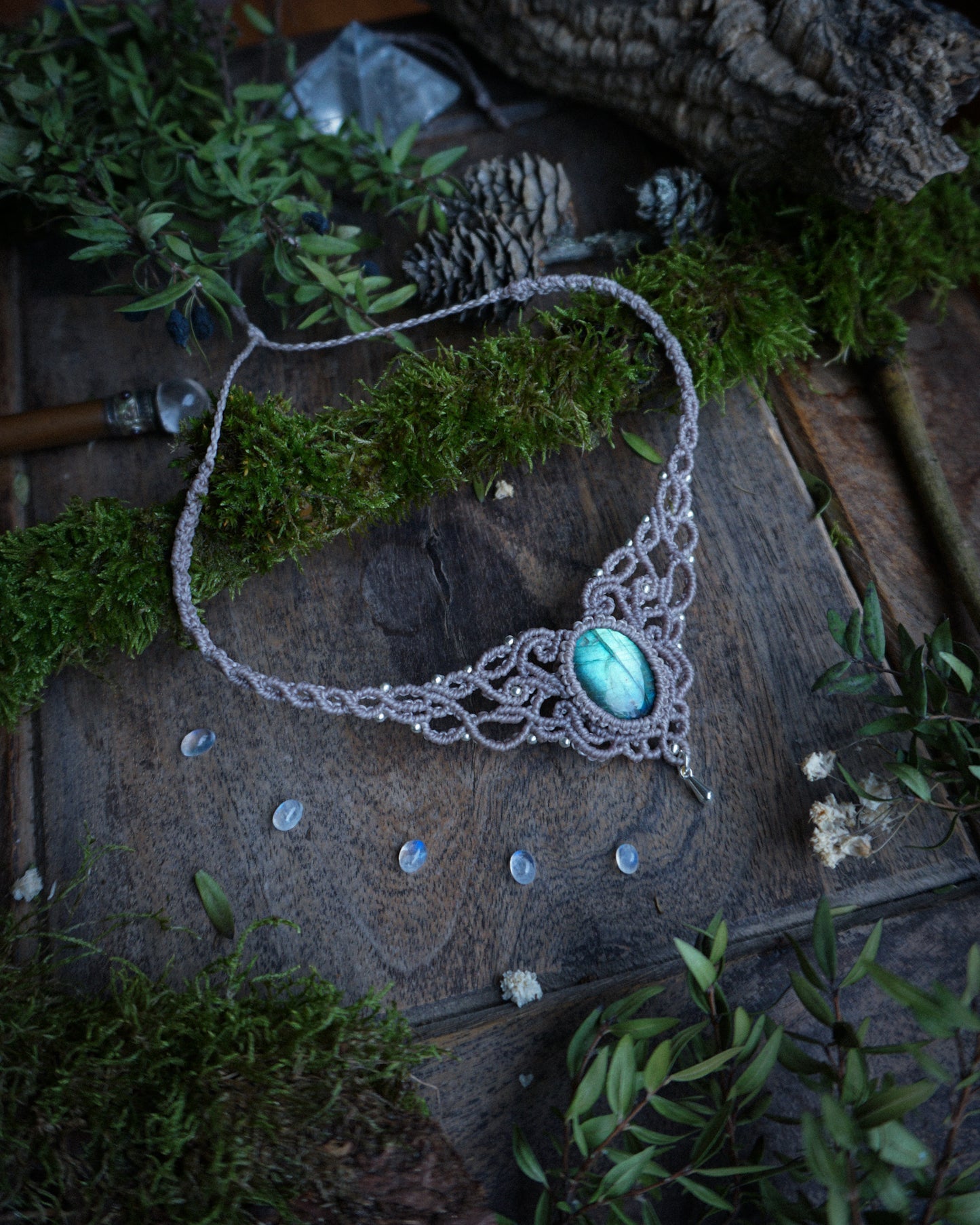 Collana Peonia con Labradorite