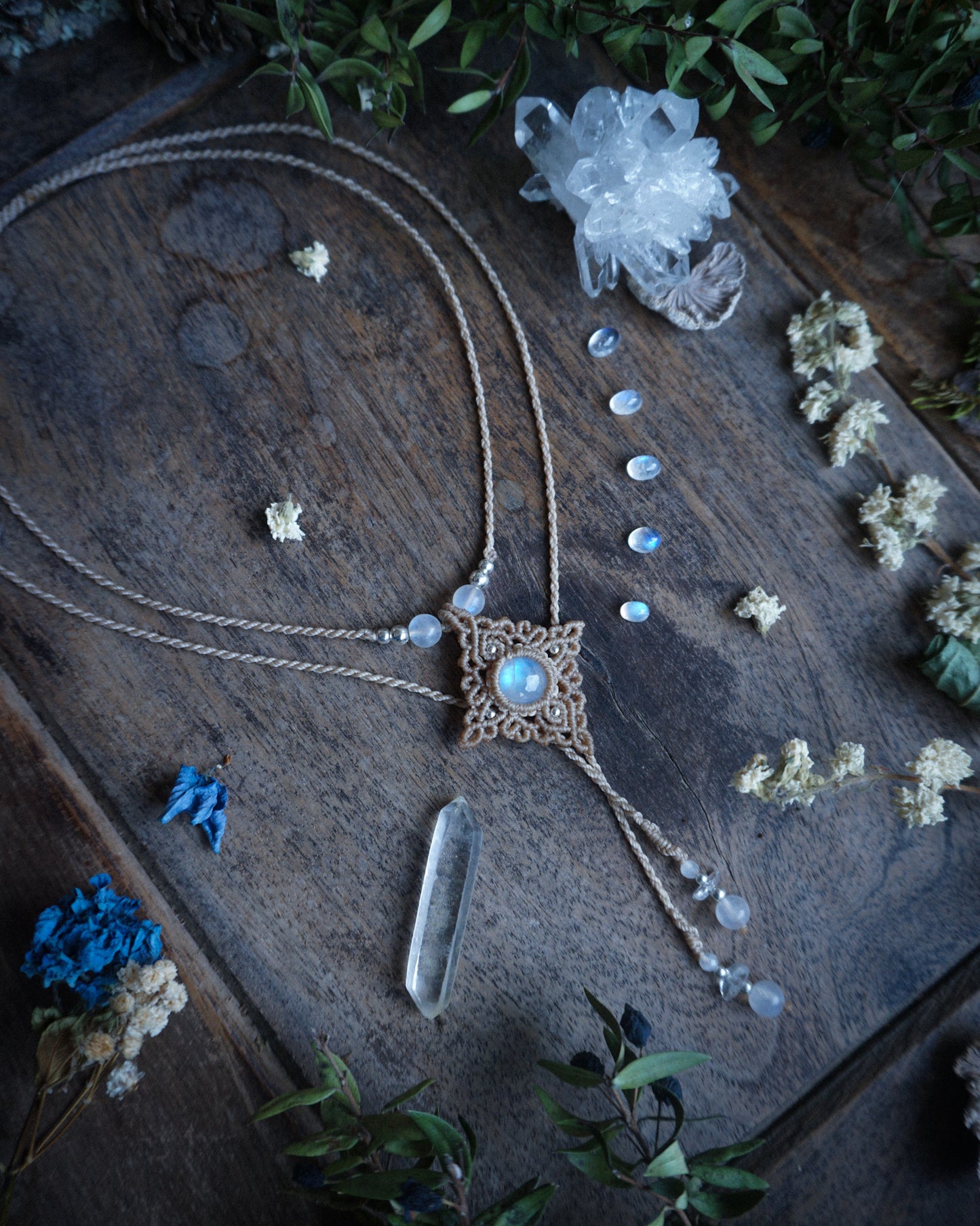 Collana Primula con Labradorite Bianca