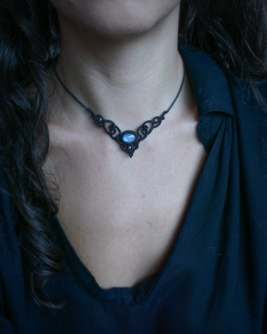 Collana Edera con Labradorite Bianca
