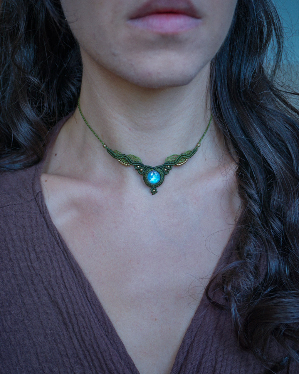 Collana Menta con Labradorite Bianca