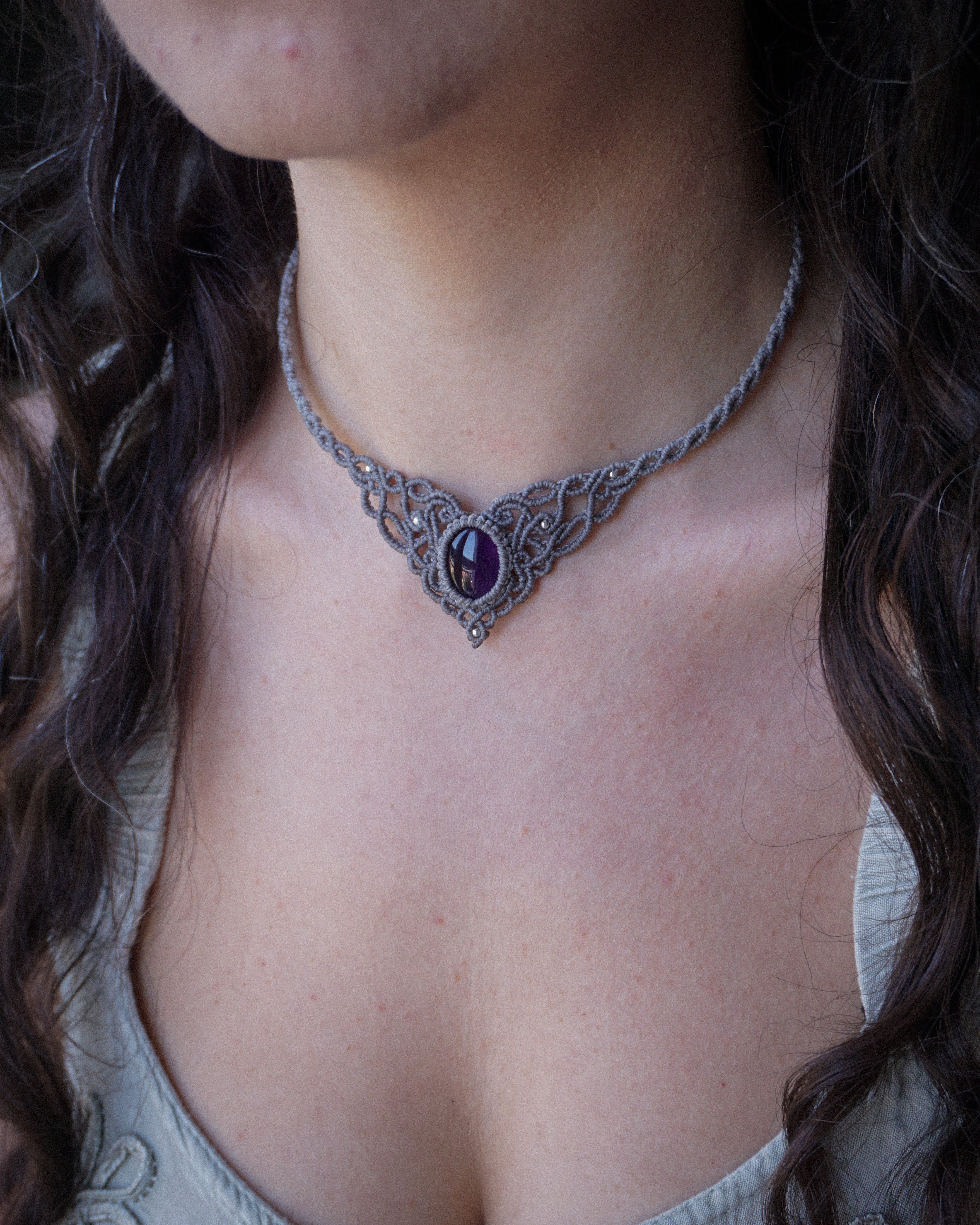 Collana Peonia con Ametista