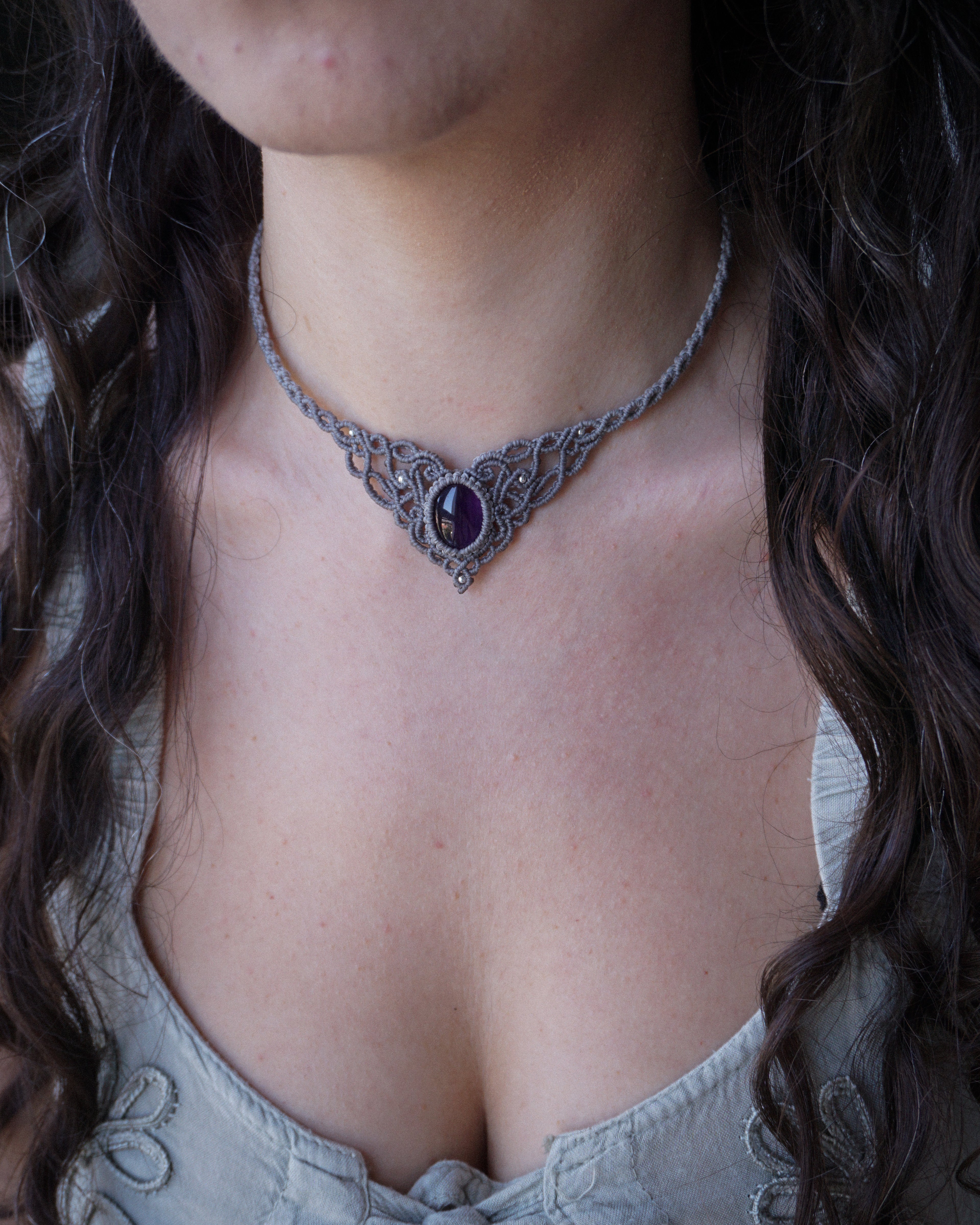 Collana Peonia con Ametista