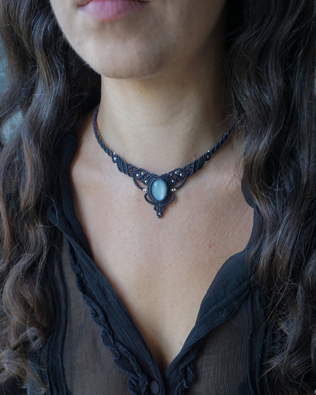 Collana Lavanda con Adularia Bianca
