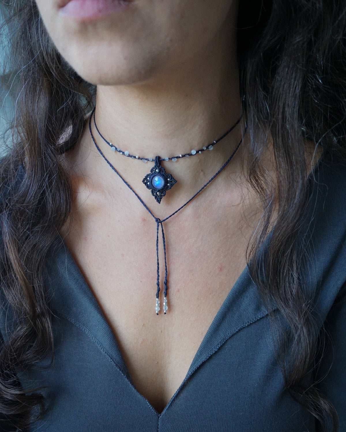 Collana Artemisia con Labradorite Bianca