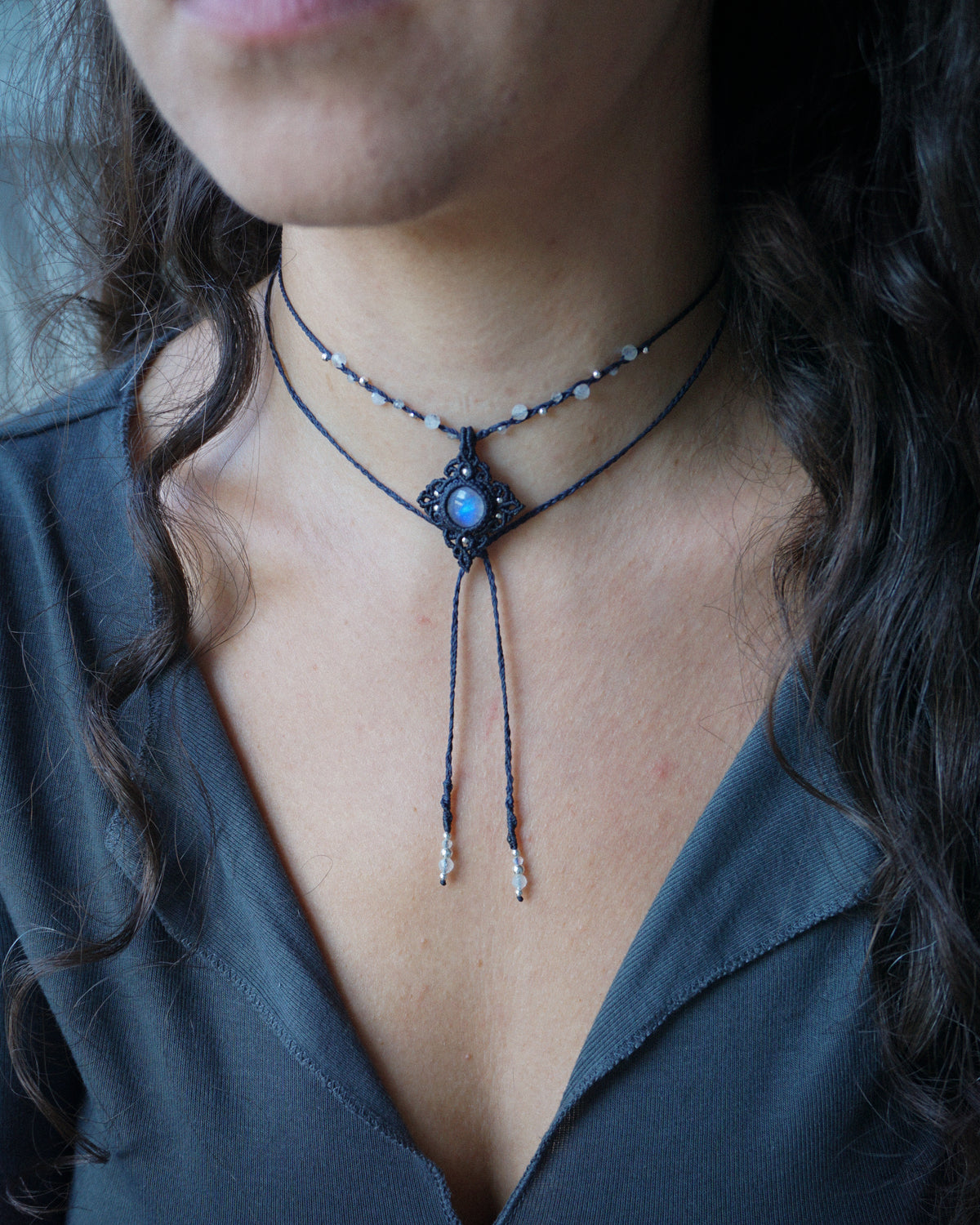 Collana Artemisia con Labradorite Bianca