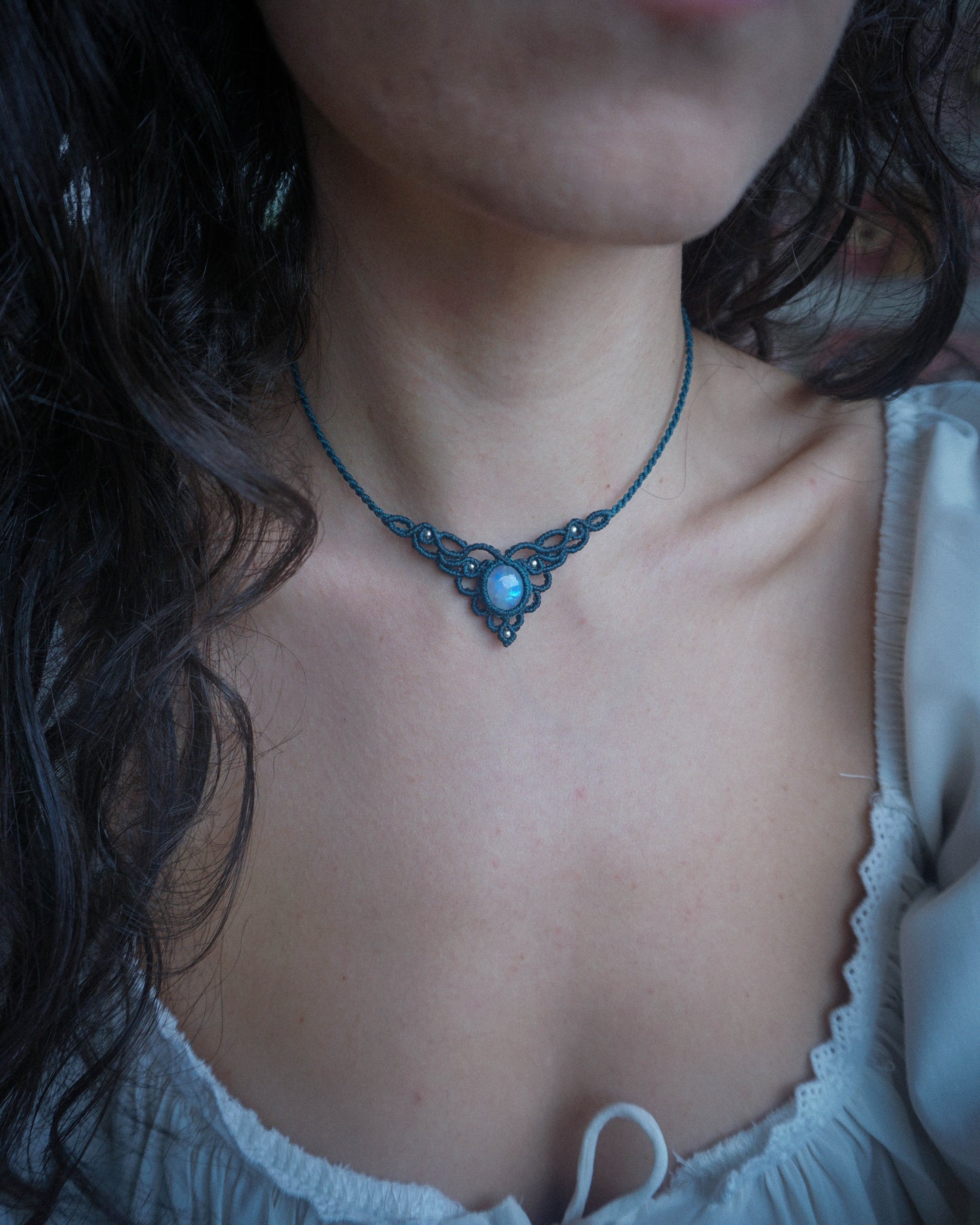 Collana Aster con Labradorite Bianca