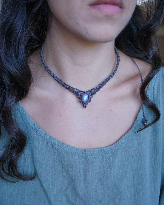 Collana Aster con Labradorite Bianca