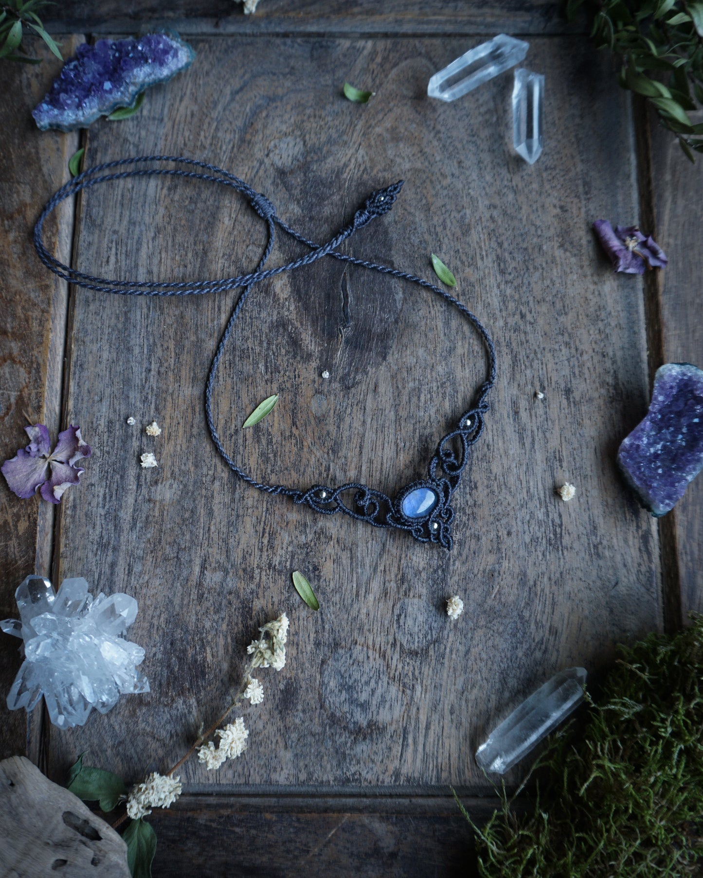 Collana Edera con Labradorite Bianca