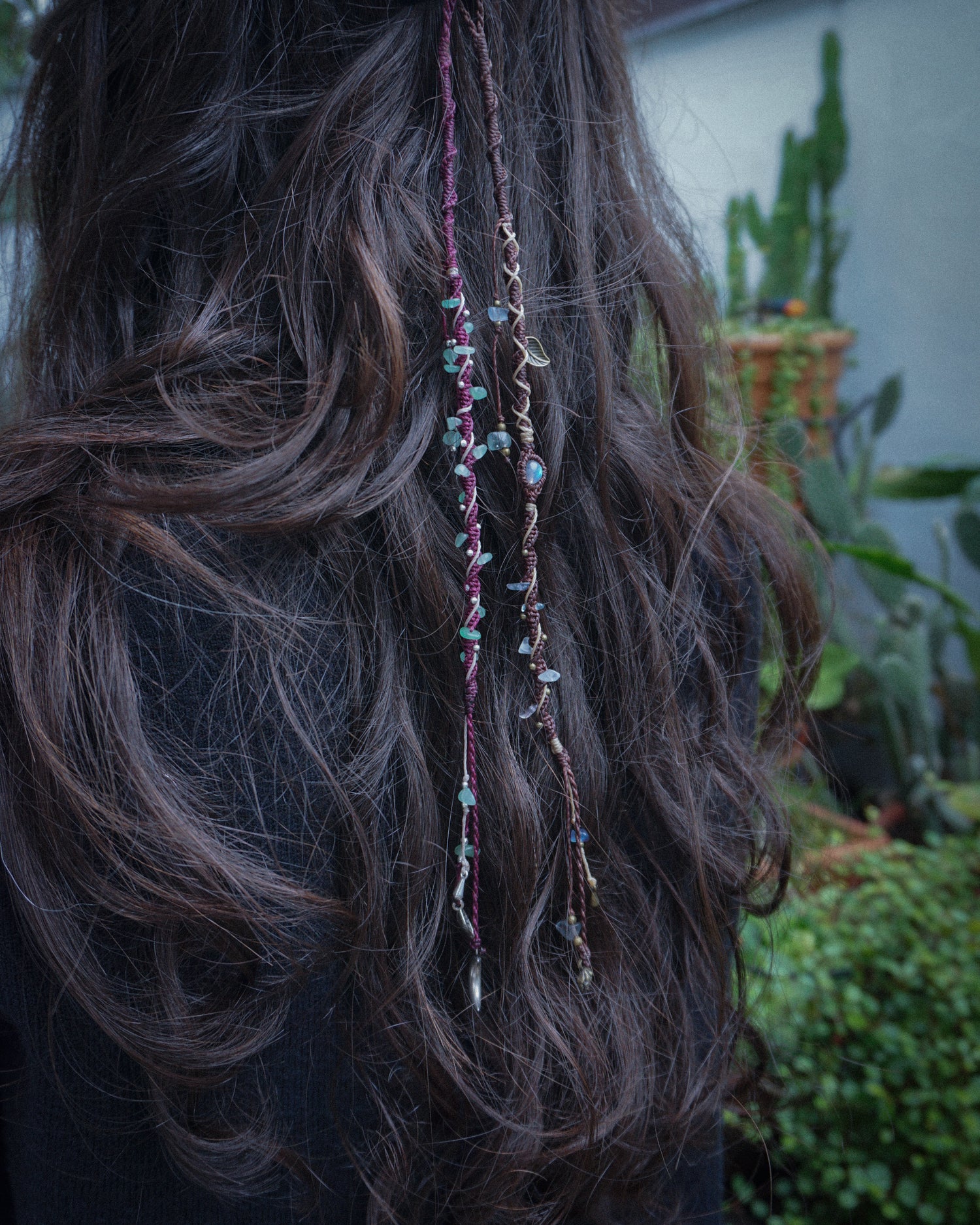 Treccine per capelli fatte a mano con pietre naturali, decorazioni accessori artigianali