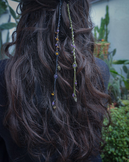 Treccine per capelli fatte a mano con pietre naturali, decorazioni accessori artigianali