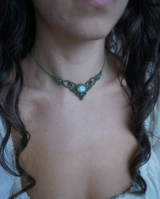 Collana Edera con Labradorite Bianca