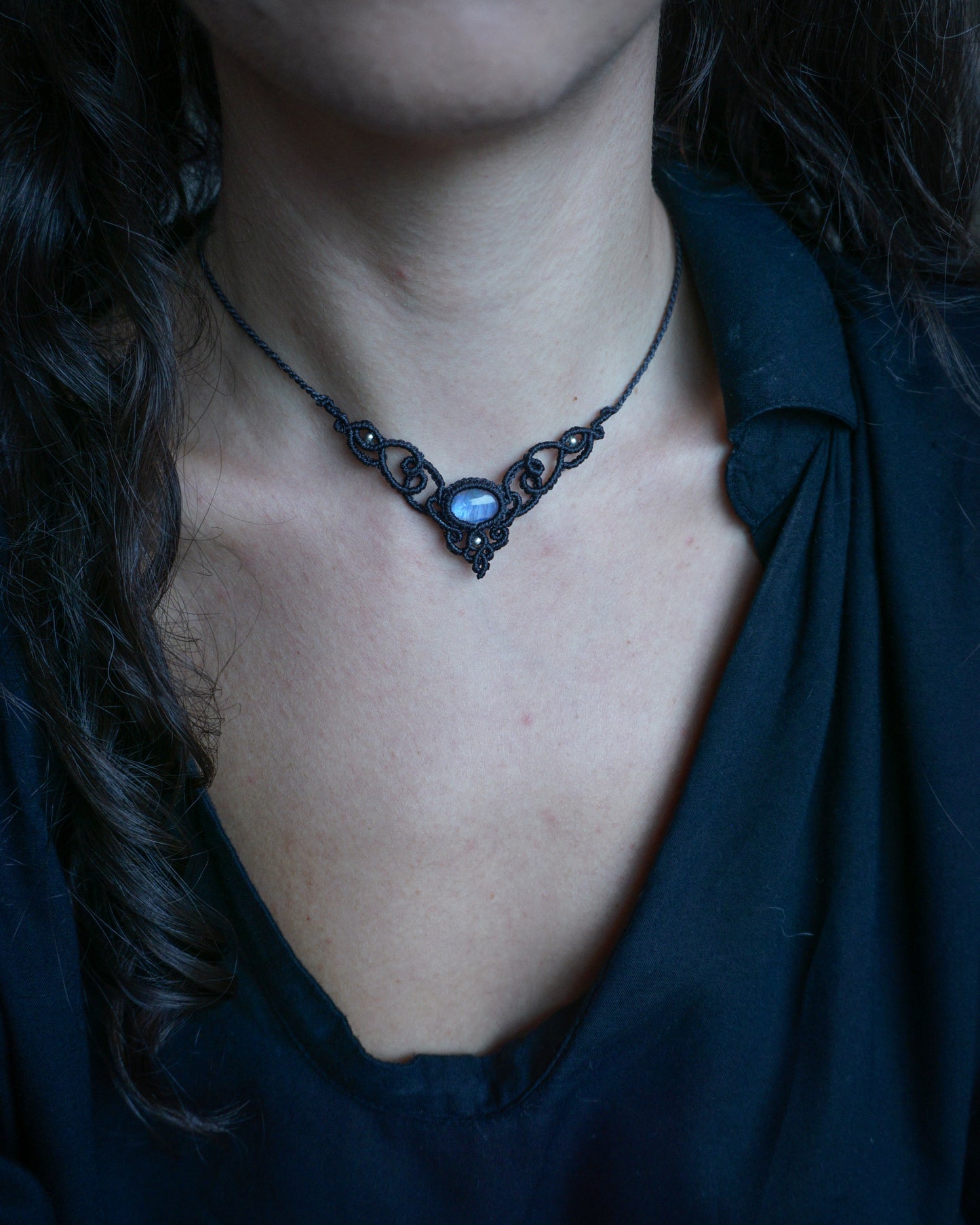 Collana Edera con Labradorite Bianca