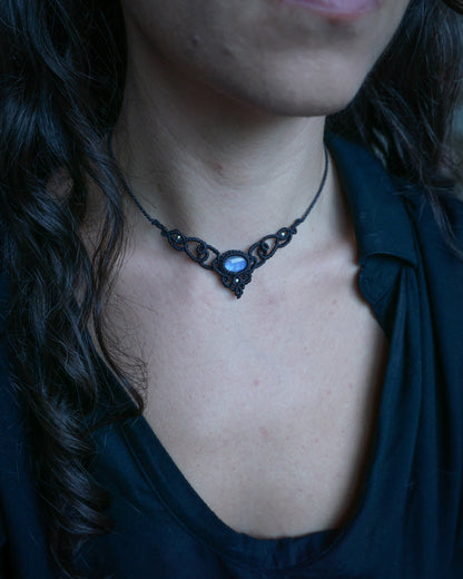 Collana Edera con Labradorite Bianca