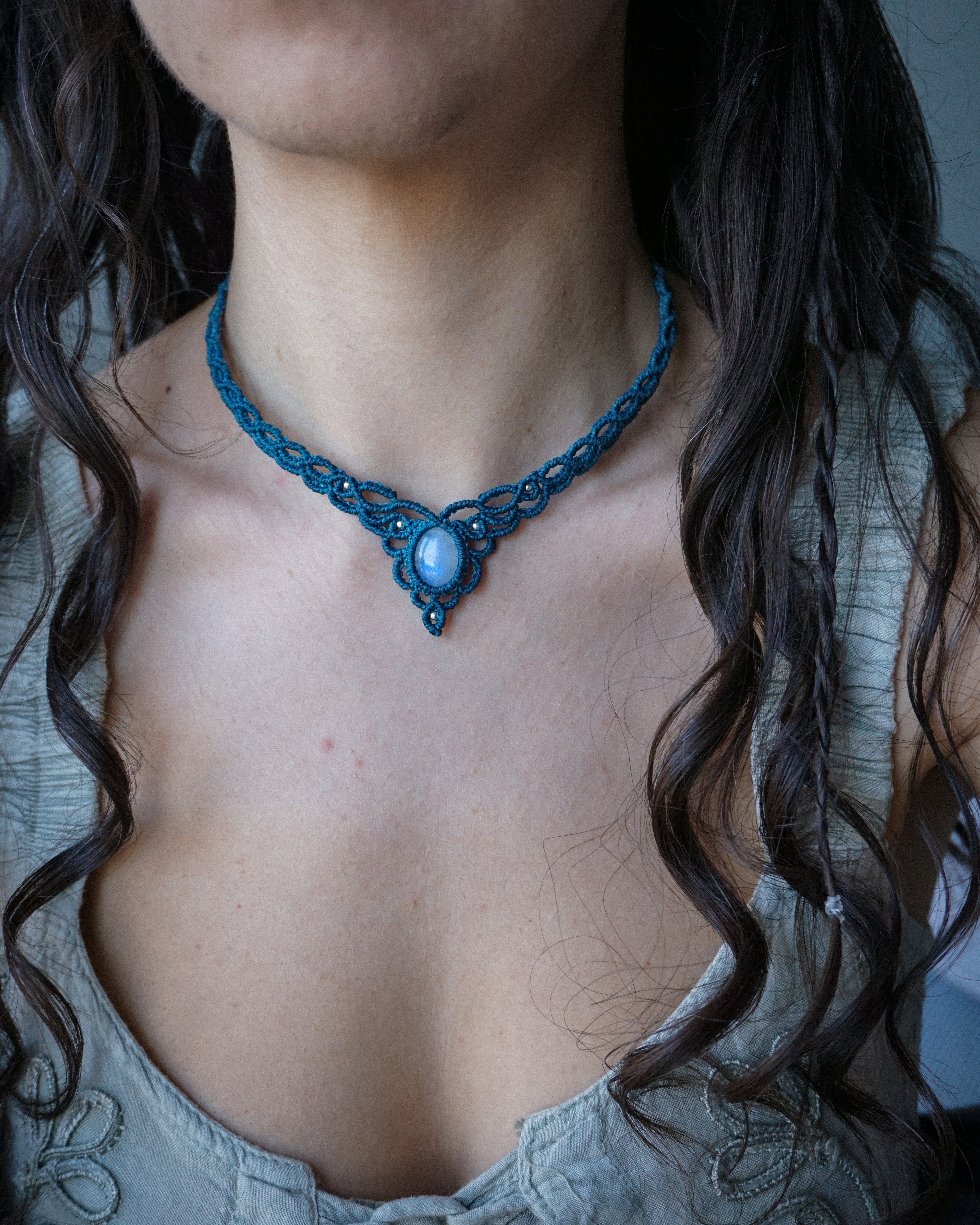 Collana Aster con Labradorite Bianca