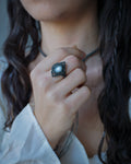 Ring with "custom-made" White Adularia