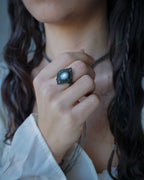 Ring with "custom-made" White Adularia