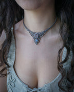 Collana Fresia con Quarzo Rosa e Labradorite Bianca