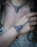 Bracciale Fresia con Quarzo Rosa e Labradorite Bianca