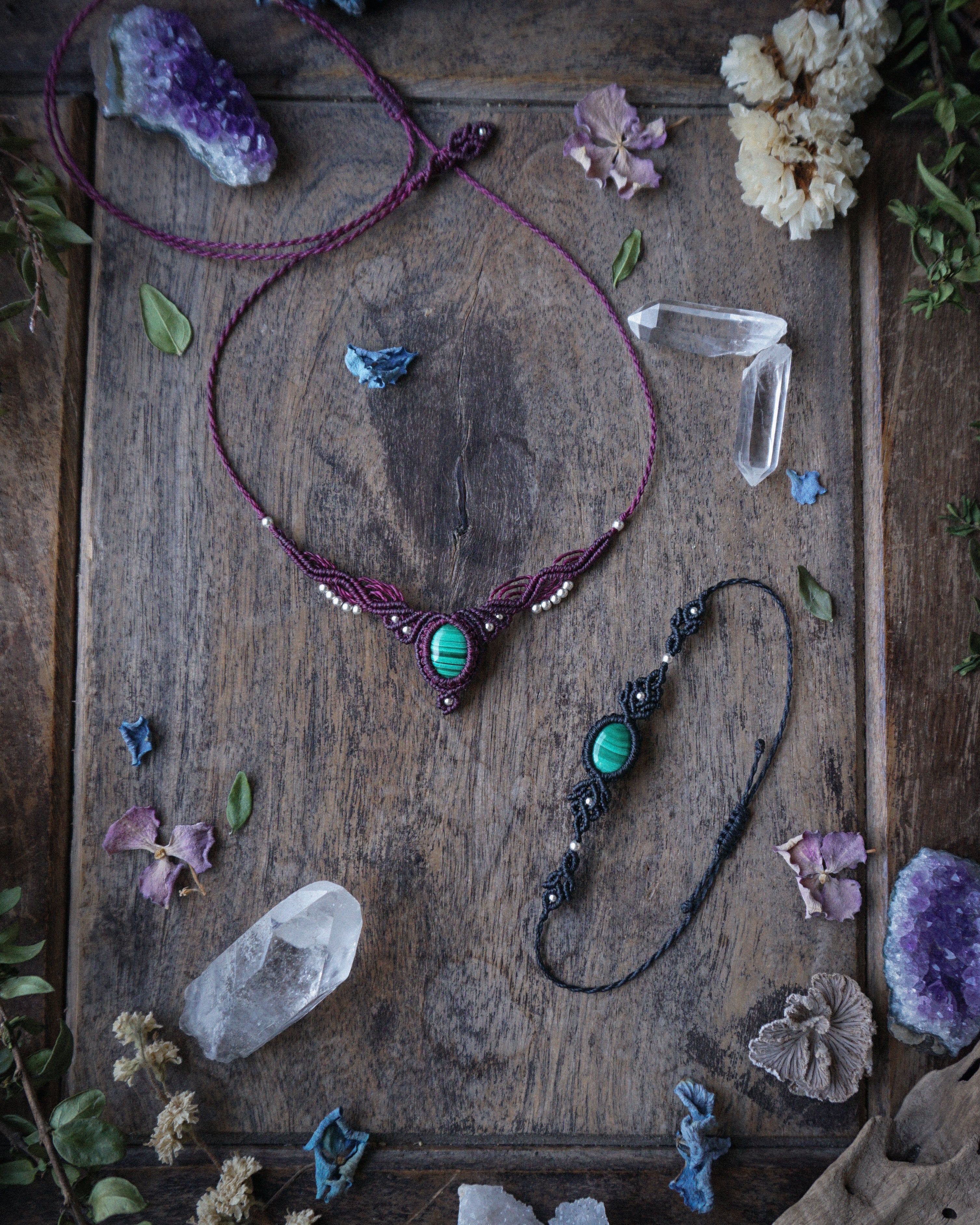 Mint Necklace with Malachite