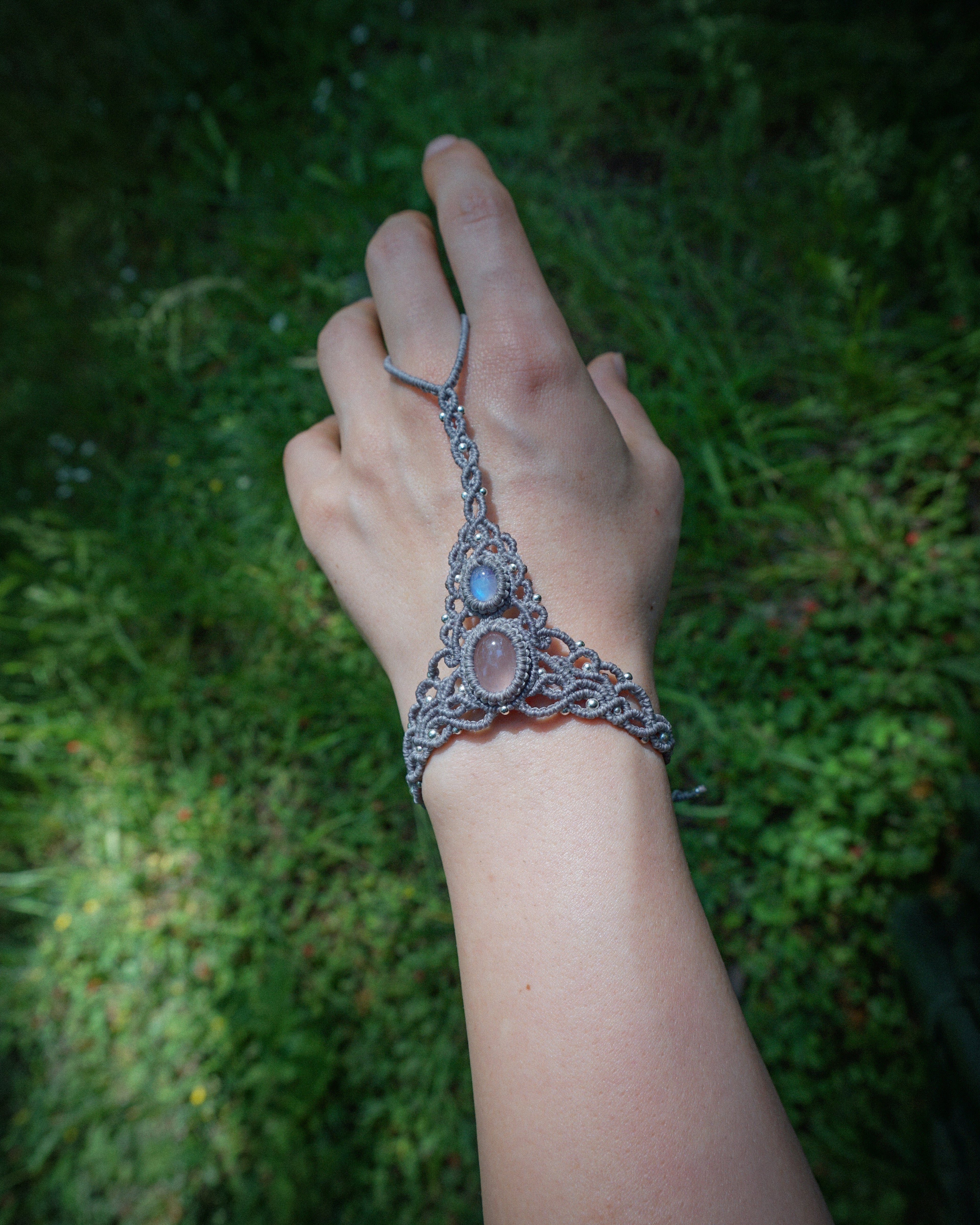 Bracciale Fresia con Quarzo Rosa e Labradorite Bianca