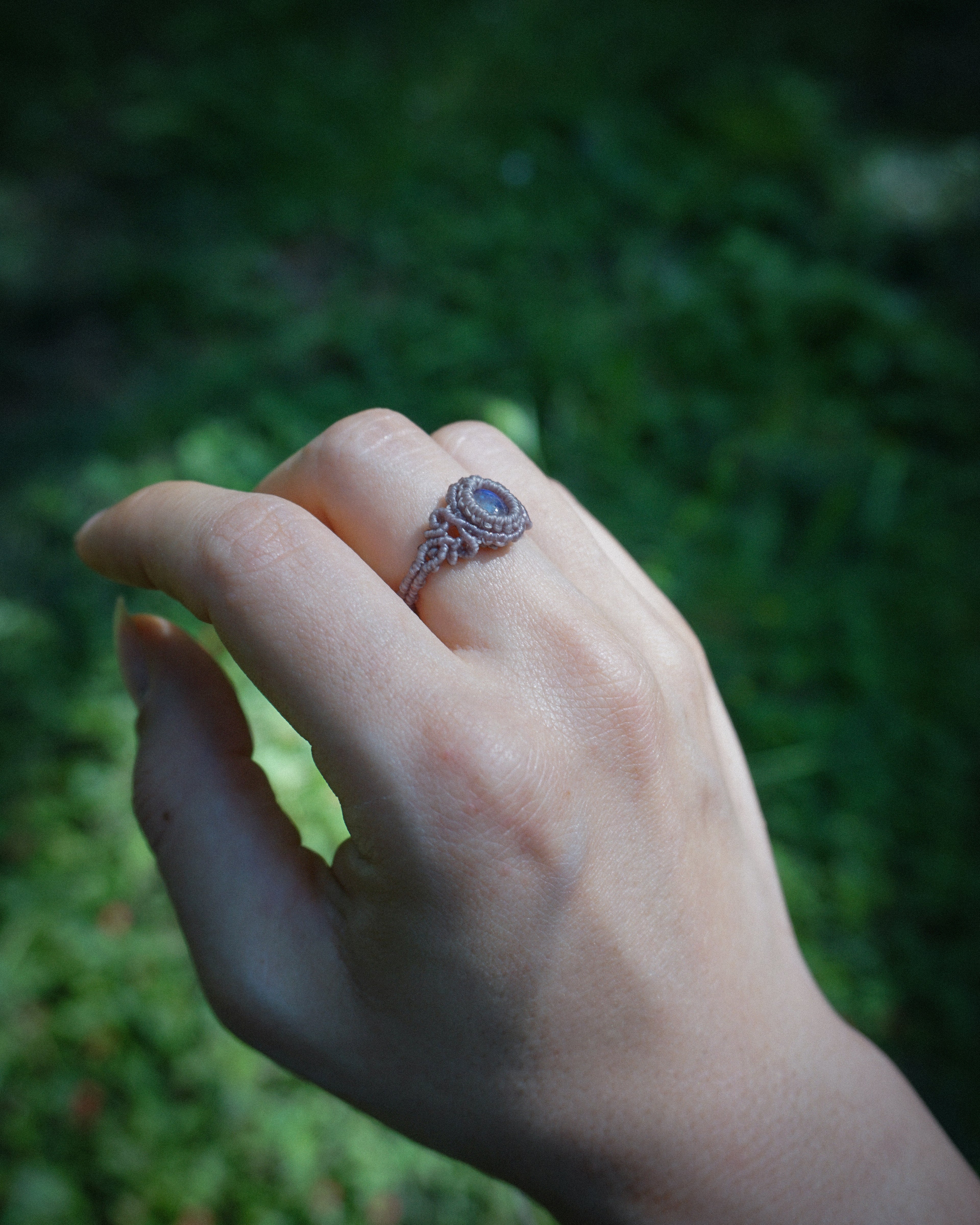 Essential Ring with White Labradorite
