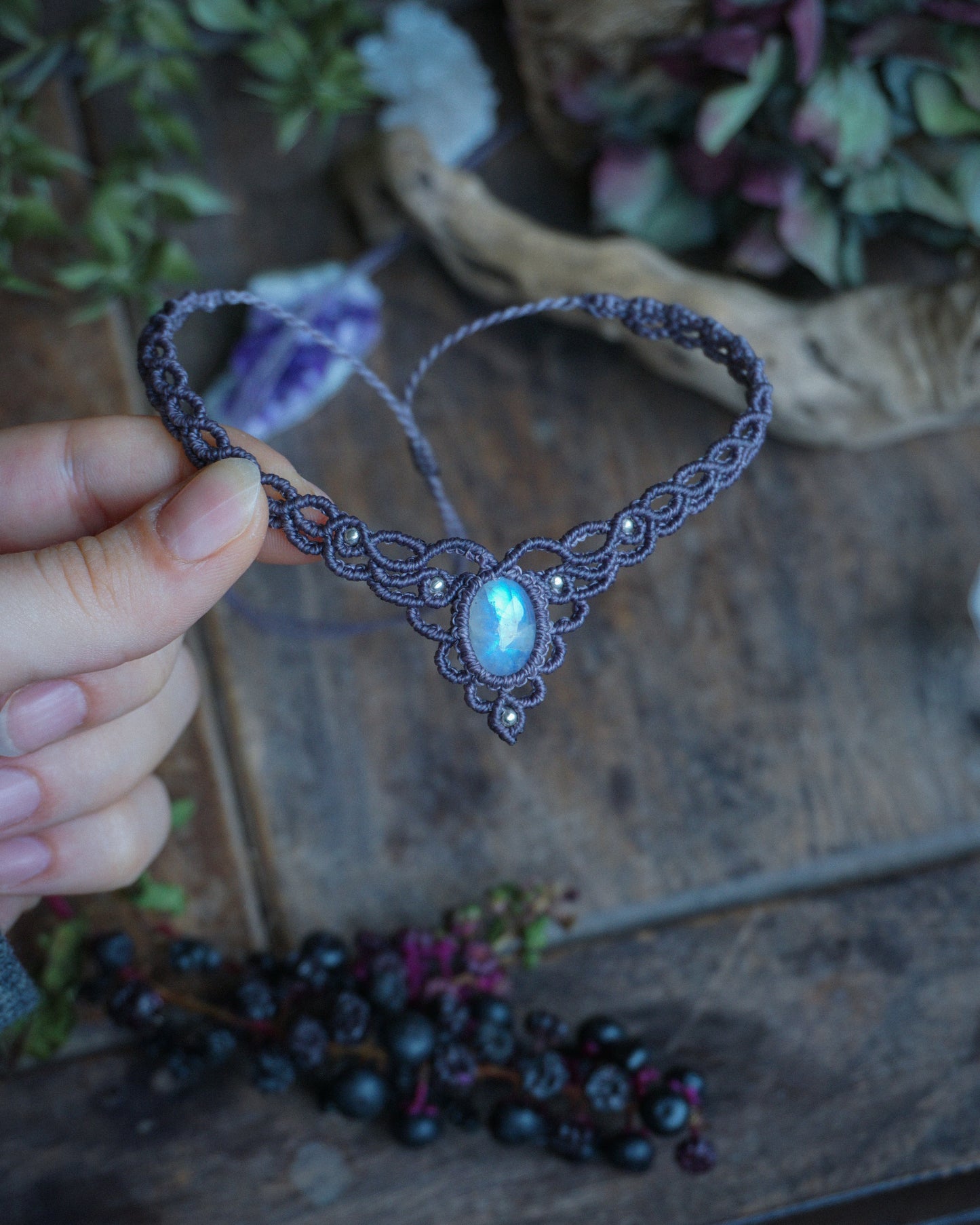 Collana Aster II con Labradorite Bianca