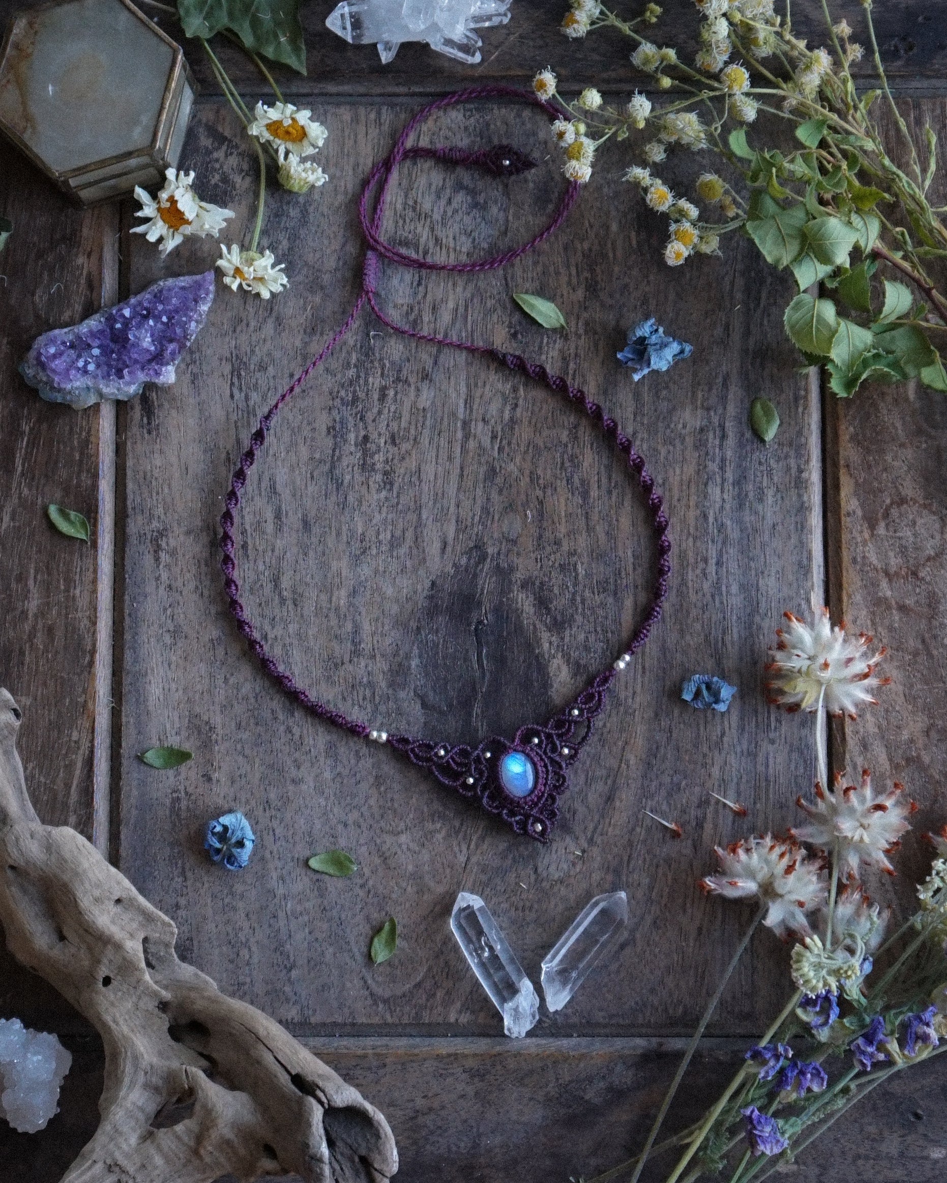 Collana Deuzia con Labradorite Bianca