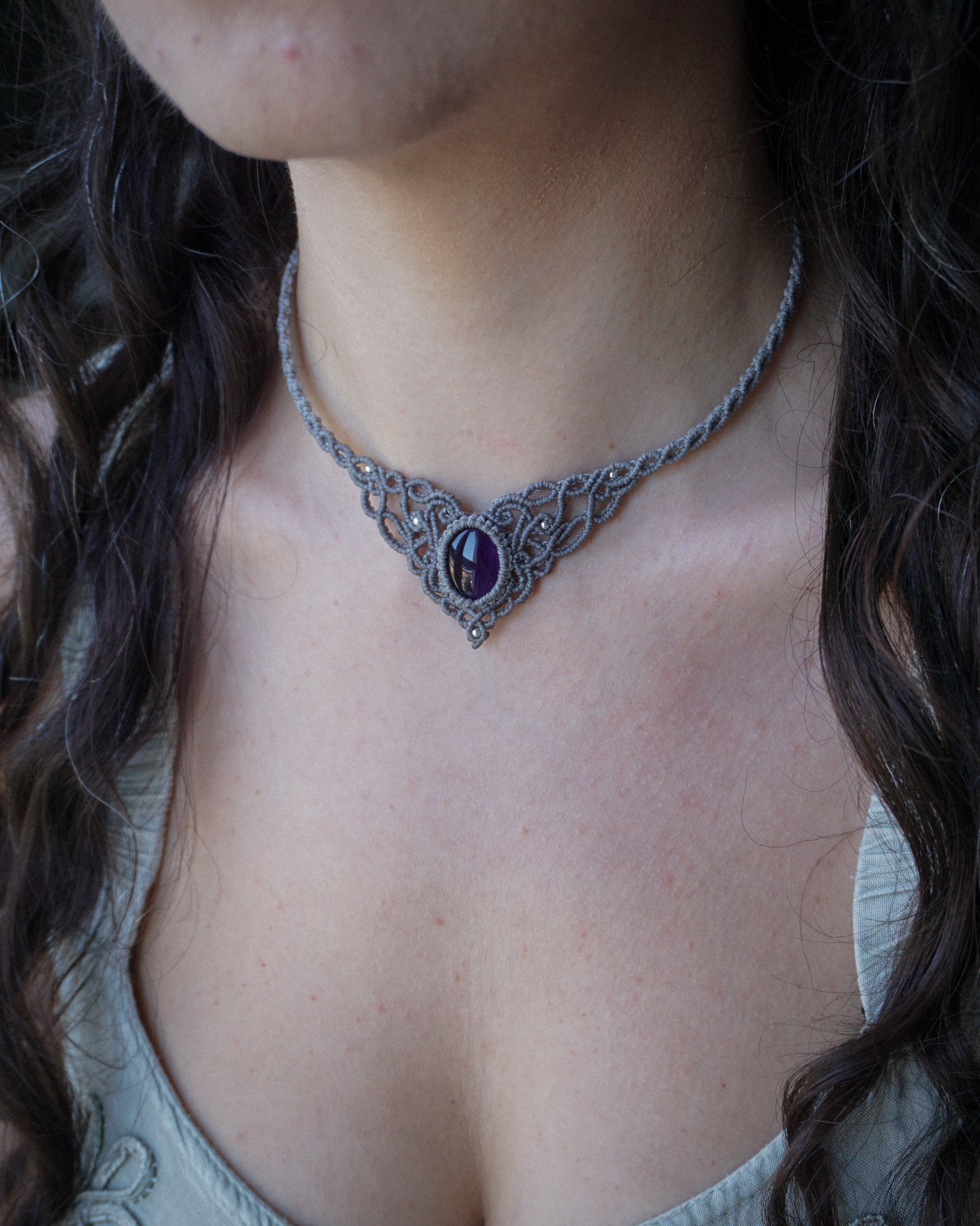 Collana Peonia con Ametista