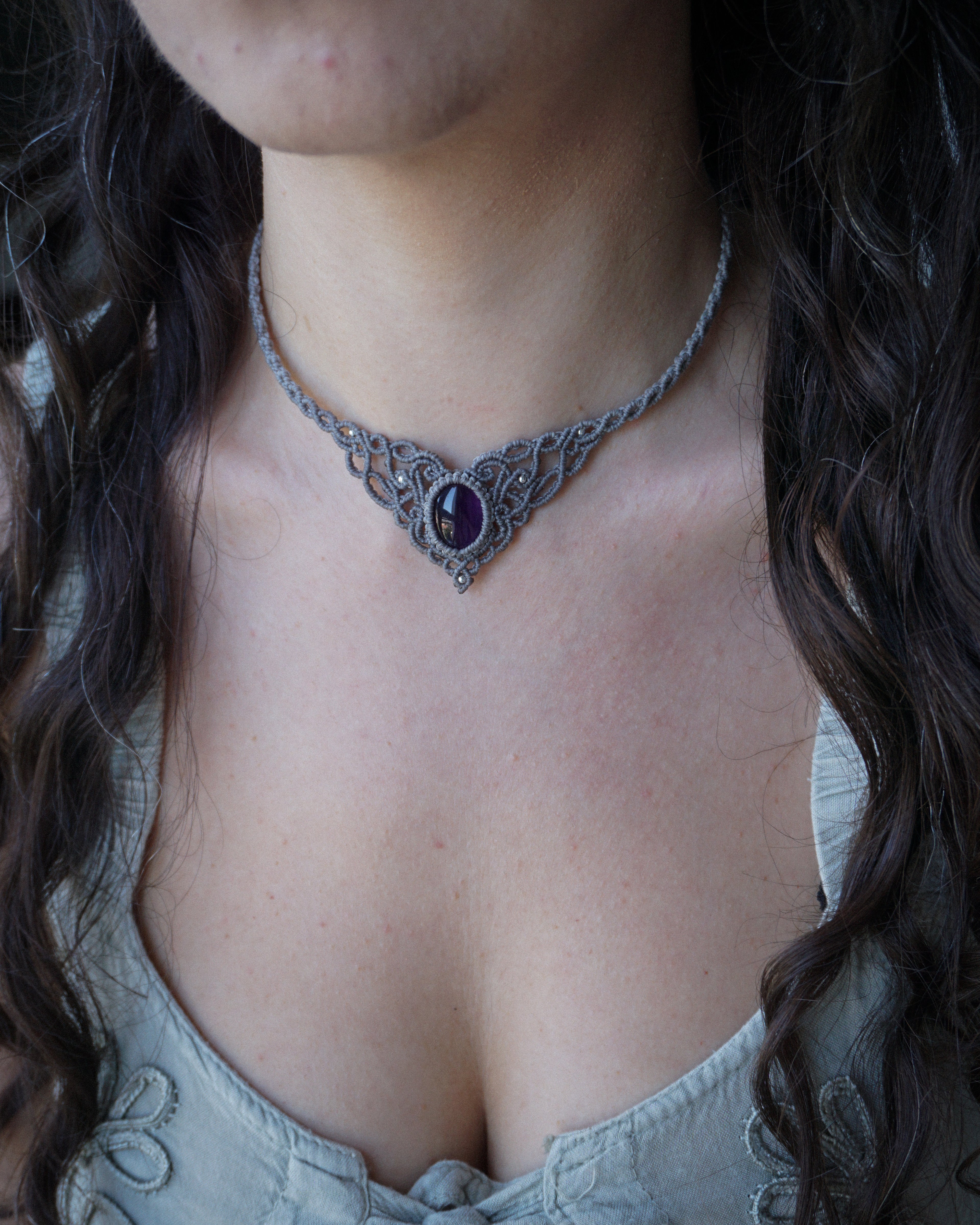 Collana Peonia con Ametista