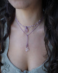 Collana Giglio con Quarzo Rosa