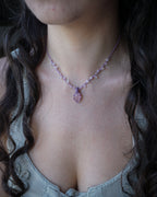 Collana Giglio con Quarzo Rosa