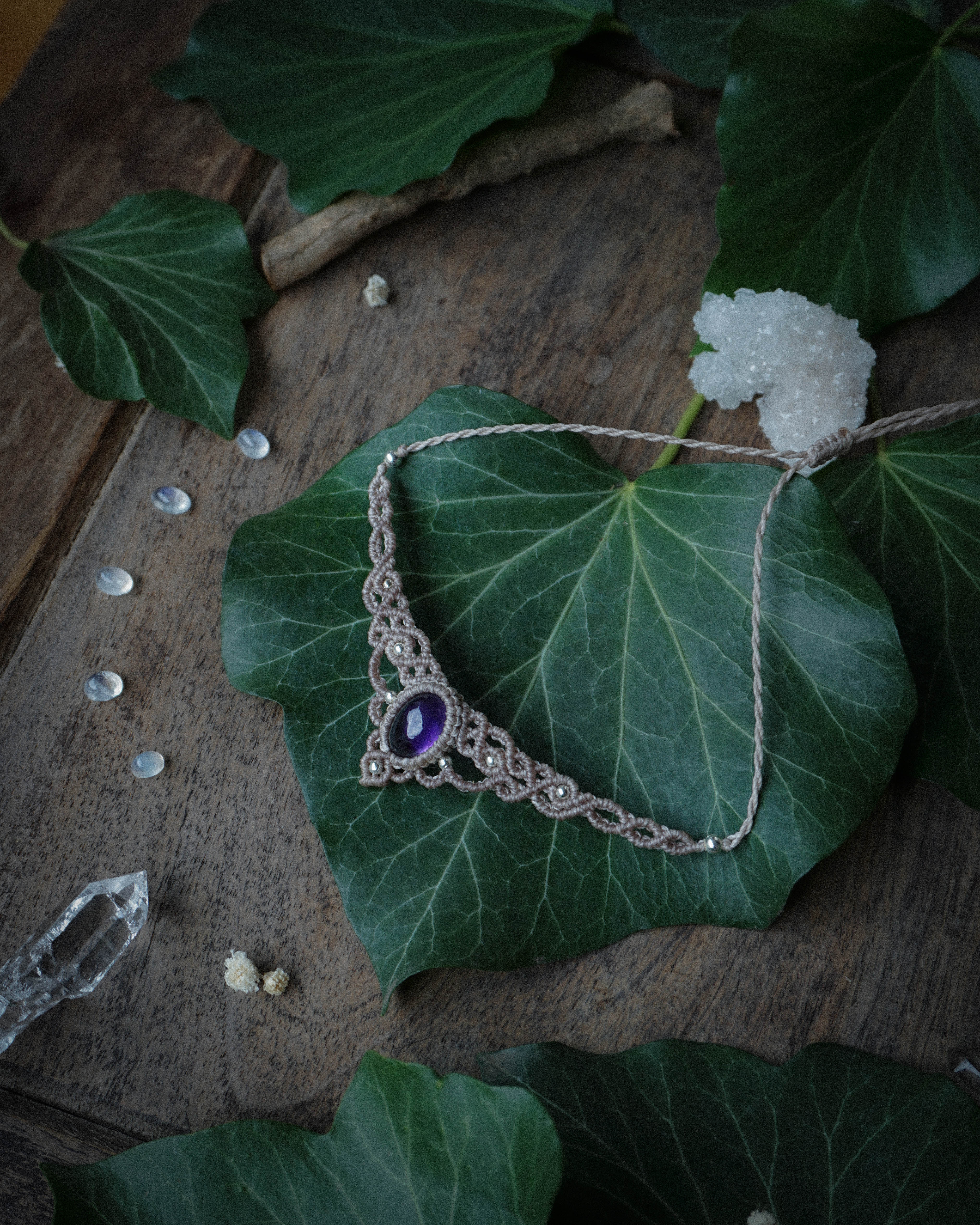 Dahlia Necklace with Amethyst 