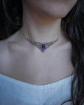 Dahlia Necklace with Amethyst 