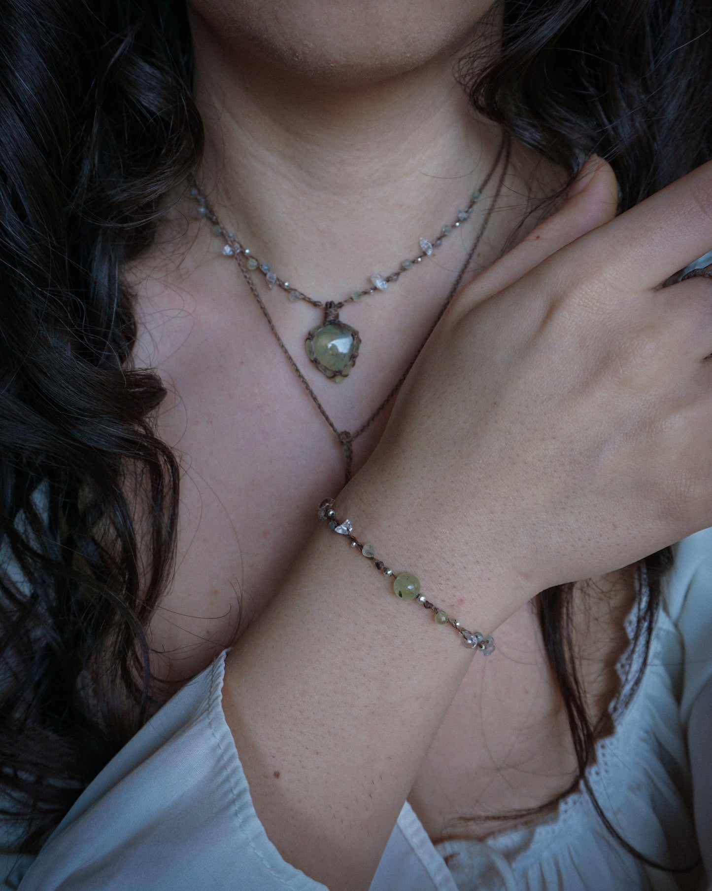 Collana Giglio con Prehnite