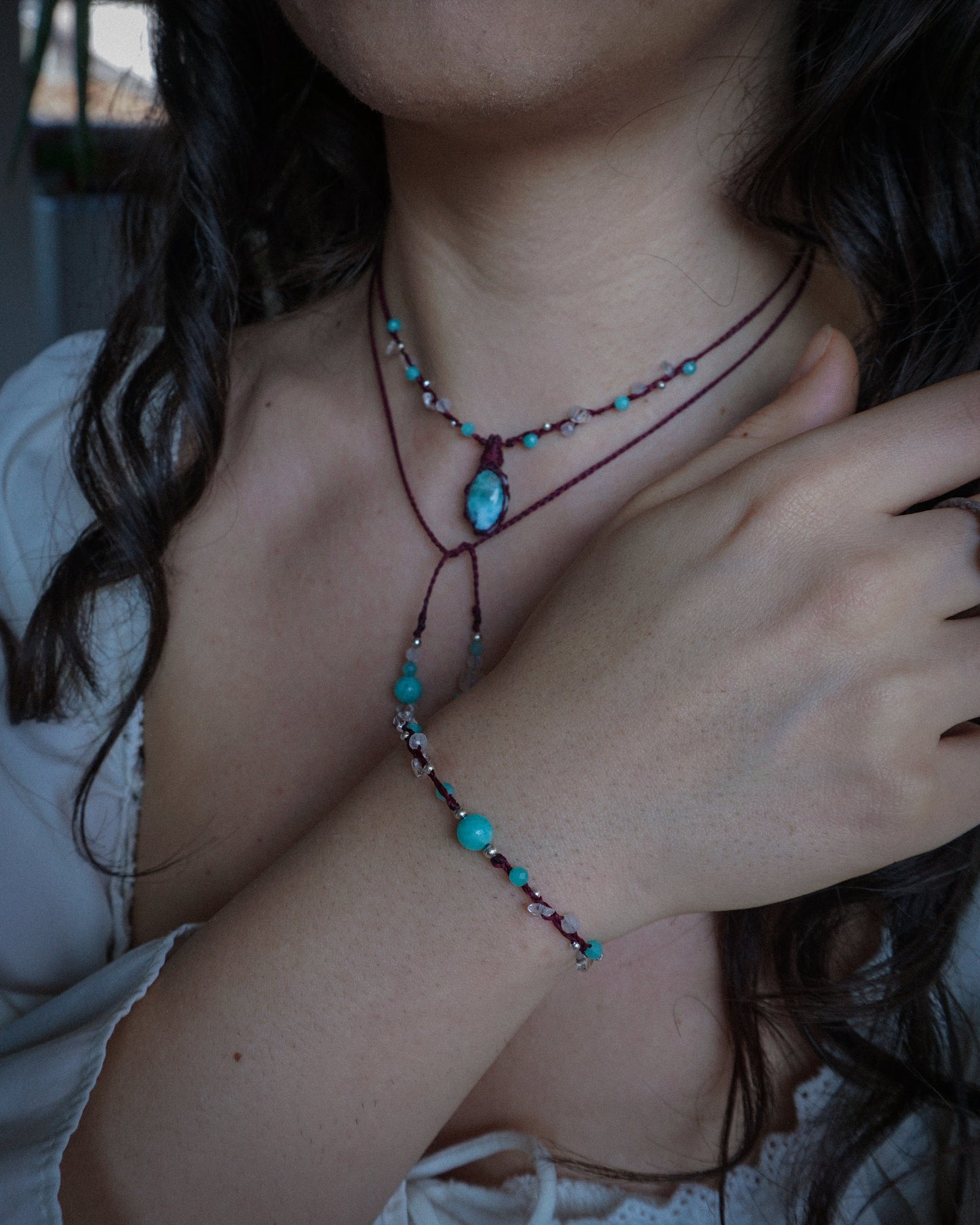 Collana Giglio con Larimar