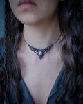 Campanula Necklace with White Labradorite