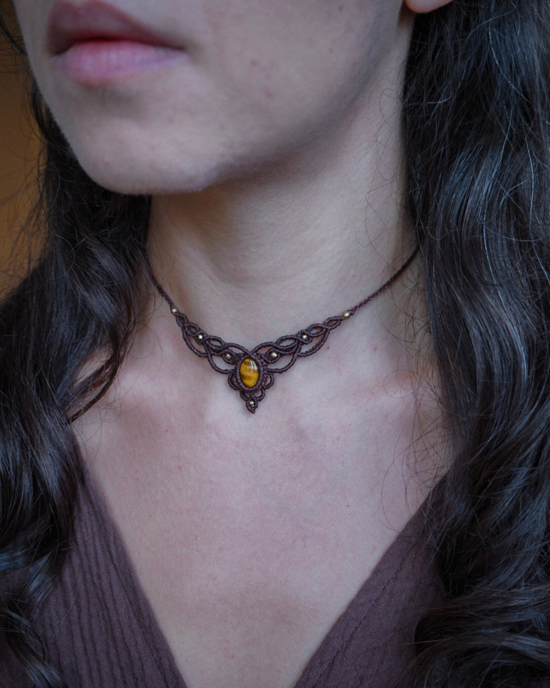 Bellflower Necklace with Tiger's Eye