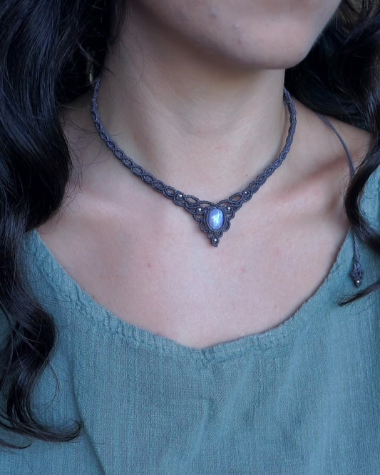 Collana Aster con Labradorite Bianca