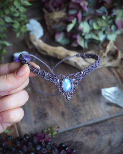 Collana Aster II con Labradorite Bianca